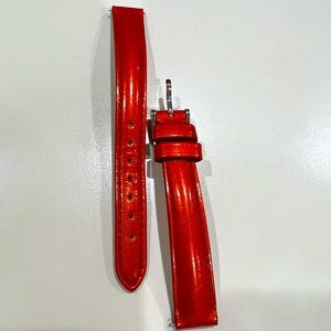 Michele watch orange-red patent leather 12 mm (skinnier) strap